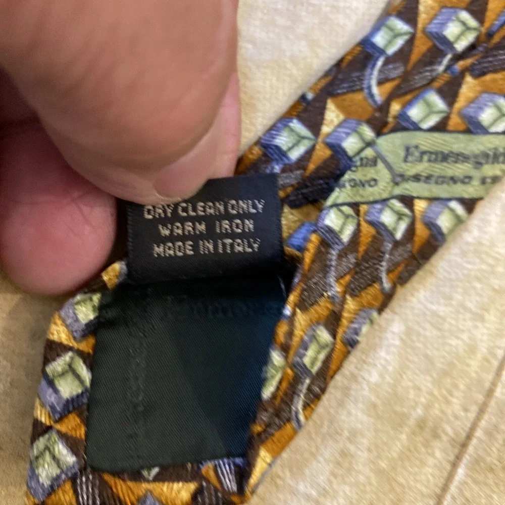 Vintage Ermenegildo Zegna Tie Multicolor Geometric